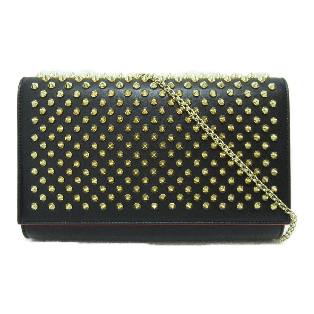 Christian Louboutin Chain Wallet Calf Black
